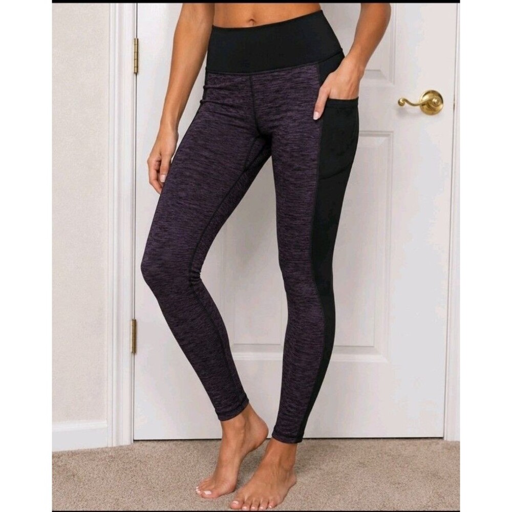 DSG Women’s Heathered/Black Ankle Leggings Pockets Stretch Logo M